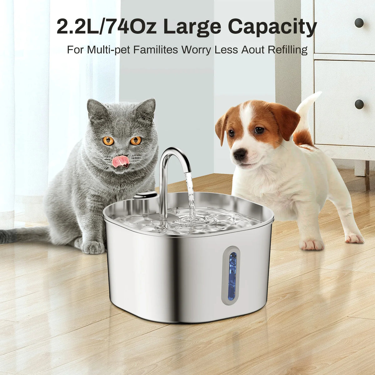 Stainless Steel Cat Water Fountain