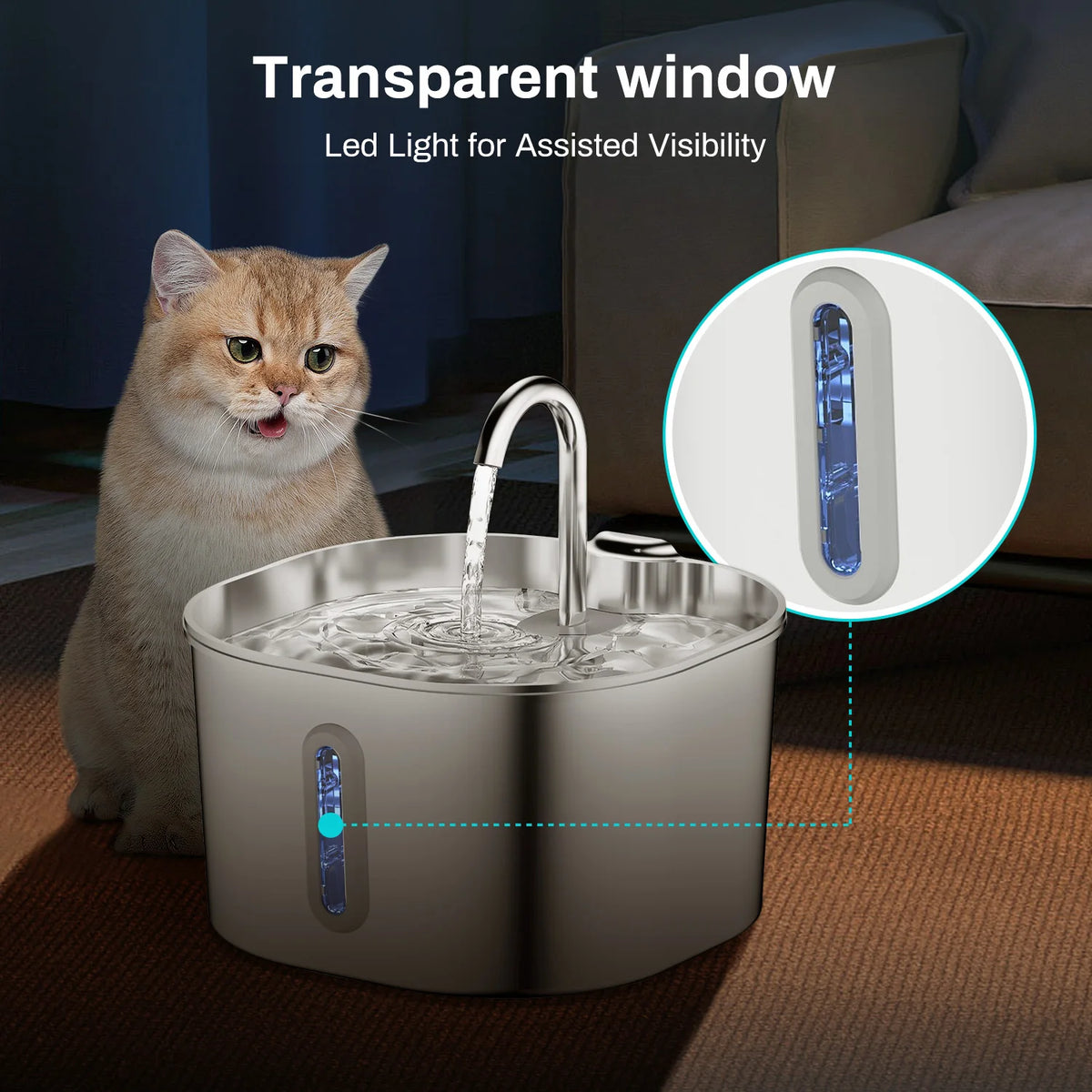 Stainless Steel Cat Water Fountain