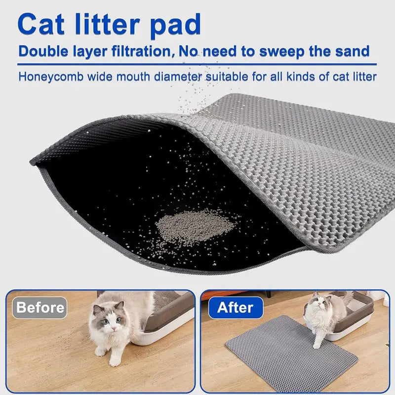 PurrPlay™Waterproof Double Layer Cat Litter Mat